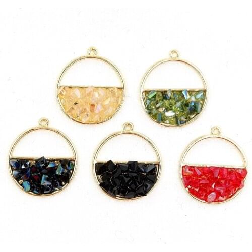 50pcs Summer wind colorful sweet circle charm for earrings bracelet accessories handmade DIY material geometric pendant