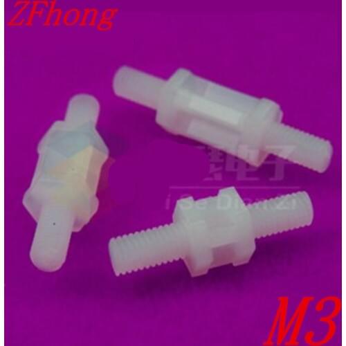 500pcs M3 Male to Male Thread Nylon Stand-off Spacer Plastic Parts Screws PCB Board Support