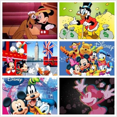 Disney Mickey Diy 5d Diamond Painting Full Square Round Diamond Embroidery Cross Stitch Kits Mosaic Home Decor