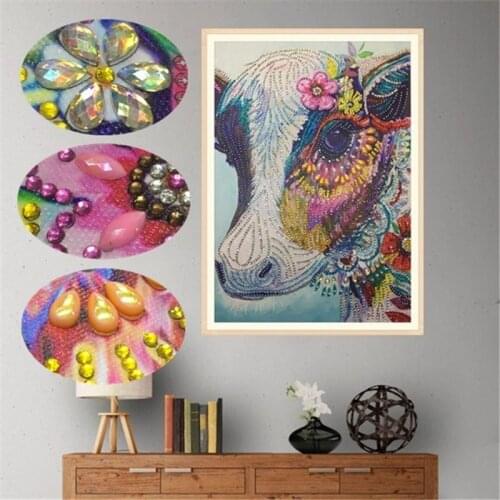 Diamond Embroidery Animal Special Shaped Diamond Painting Cross Stitch Cow DIY Bead Picture Unfinished Kit Paintings