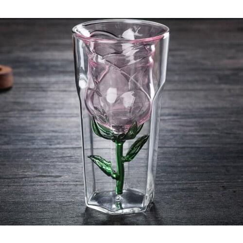Wine Glass Household Beer Mug Coffee Mug Milk Drinkware Cups High Temperature Resistance Goblet Double Wall Glass Cup