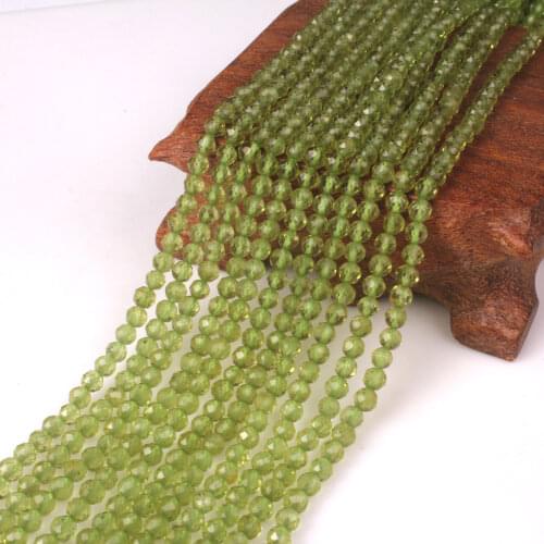4mm Natural Peridot Stone Green Round Faceted Gemstone Loose Beads DIY Accessories for Necklace Bracelet Earring Jewelry Making
