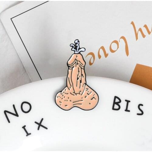 Adult Funny Evil Reproductive Organ Biology Enamel Pins Badges Brooches Denim Shirt Lapel Pin Punk Cool Jewelry Gift
