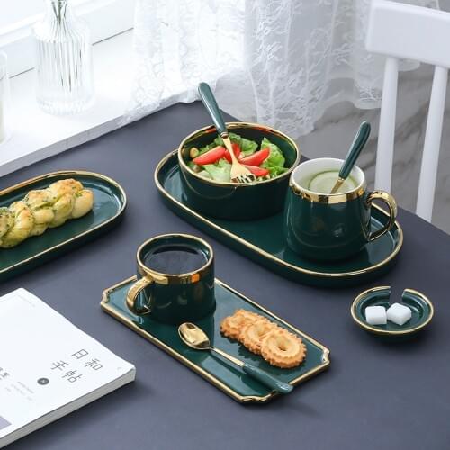 Jingdezhen Bone China Porcelain Dinnerware Dining Room Ceramic Tableware Sushi Plates Breakfast tableware set for one person