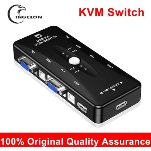 KVM Switch Keyboard Mouse Support 2Ports/4Ports Out 4K 1080P VGA Splitter 4 Ports Dvi Manual Sharing Switch 2 Monitors To 1 USB2