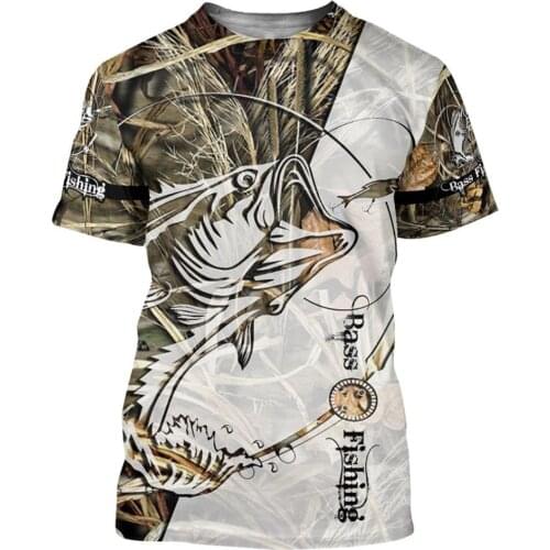 2020 Summer t shirt 3D Bass Fishing Printed T-Shirts Harajuku Casual short Sleeve Tee shirts women for men t-shirt Drop shipping