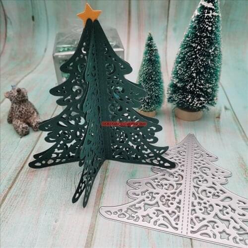 LIOJU 3D Christmas tree metal cutting dies cut die mold New Scrapbook paper craft knife mould blade punch stencils dies