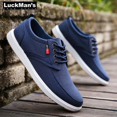 LuckMan Men Casual Shoes 2019 Canvas Shoes Men Breathable Casual Canvas Men Shoes Walking Men Shoes Chaussure Homme Factory Sale