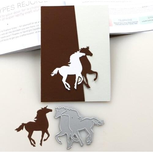 DUOFEN METAL CUTTING DIES 2019 New running horse border stencil for DIY papercraft projects Scrapbook Paper Album
