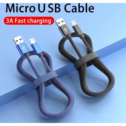 Micro USB Cable 3A Nylon Weave Fast Charge Data Cable for Samsung Xiaomi Tablet Android Mobile Phone USB Charger Charging Cord
