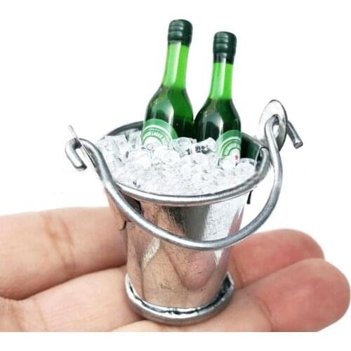 Mini Trash Can Mop Model Toy Pretend Home Cleaning Tools Sets Doll House Accessories For Kids Child Birthday Holiday Gifts