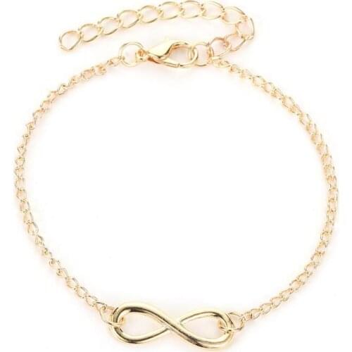 Fashion Gold Plating Number 8 Shaped Charm Leg Anklet&Bracelet for Women Ankle Bracelet Women Anklet Female Foot Jewelry