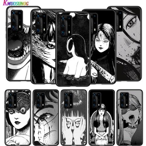 Anime Horror Comics for Huawei P50 40 P30 P20 P10 Pro Lite E Plus 4G 5G P9 P8 Lite P Smart Z S Soft Black Phone Case