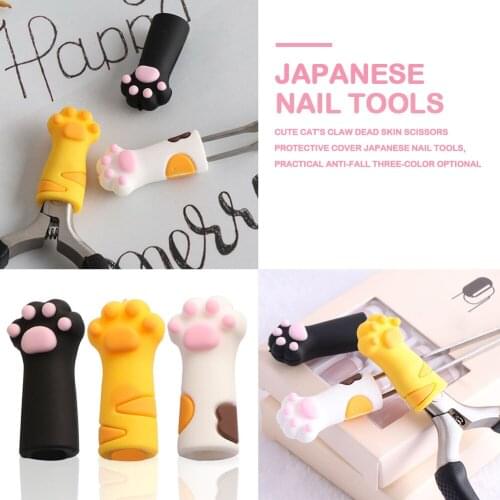1pc Cute Nipper Cover Cat Claw Protective Sleeve for Nail Cuticle Nipper Scissors Dead Skin Tweezers Cap Manicure Pedicure Tools