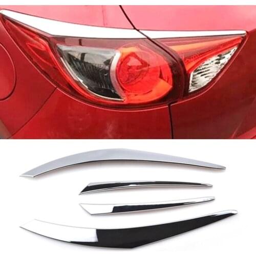 For Mazda Cx5 2012 2013 2014 2015 Chrome Rear Tail Light Taillight Lamp Cover Trim Lid Eyelid Eyebrow Molding Garnish