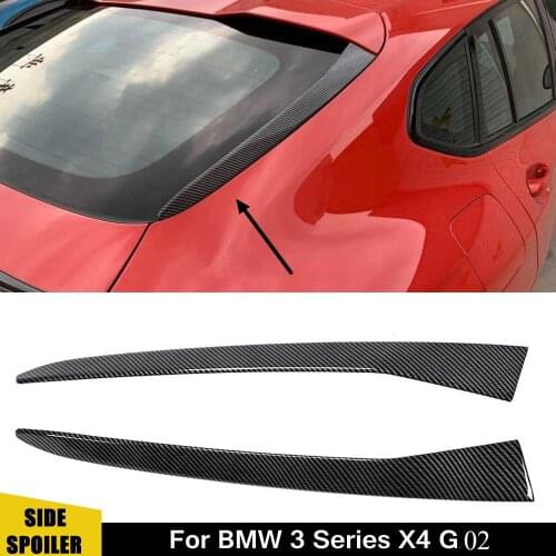 Rear Roof Spoiler Wing Side Sticker Trim Cover for BMW X4 G02 2019 2020 Car Back Rear Window Decoration Gloss Black /Carbon Look