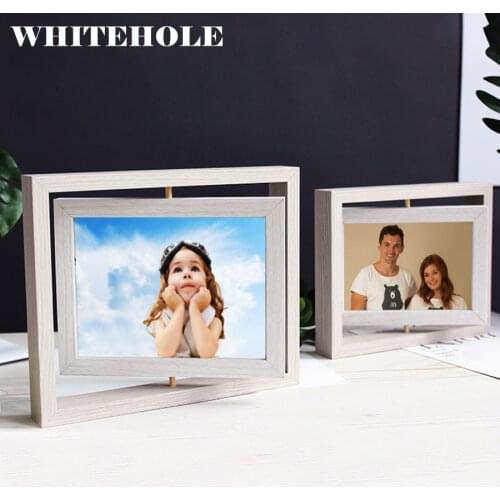 Desktop Photo Frame Picture Frame Rotate Freely 10X15 13X18cm Glass Inside Modern Art Home Decor Photos Frame