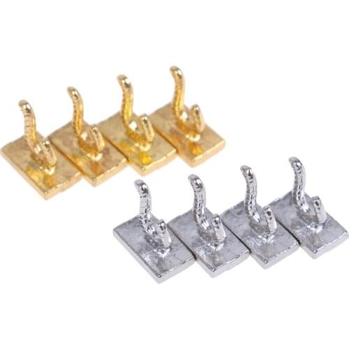 2019 New 1:12 Dollhouse Miniature Clothes Coat Hook Rack Metal Wall Hanger Dollhouse Bathroom Accessories 4Pcs
