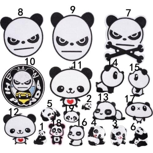 New Cute Cartoon Animal Red Panda Embroidery Cloth Stickers DIY Clothes Bags Decoration Accessories Supplies