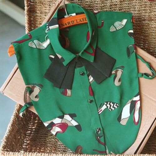 Newly half Shirt Collar Women ladies Lapel collier bowtie femme Doll Cotton Peter Pan false Polygonal drill collar Pattern Lady