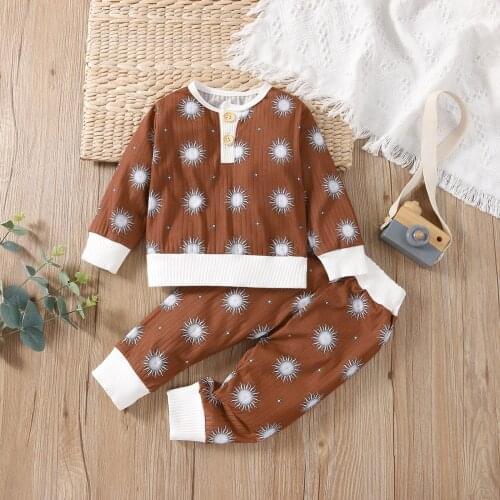 Autumn Winter Newborn Baby Girl Boy Clothes Lounge Set Long Sleeve Top Pants Babysuit for 6 12 18 Month Kids Children Outfit