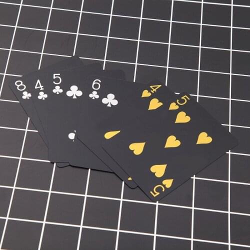 PVC Waterproof Poker Card Black Bronzing Plastic Playing Cards Party Board Game A0KA