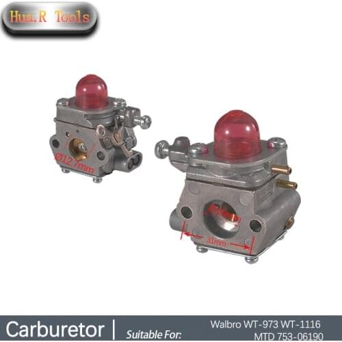 Carburetor Replacement For Walbro WT-973 WT-1116 MTD 753-06190 Troybilt TB21EC TB22EC TB32EC Pruning Trimmer Chainsaw Lawn Mower