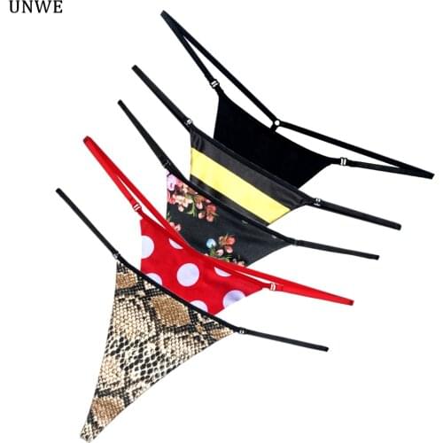 Sexy Printed Cotton Woman Thongs and Gstrings No Trace Striped Underwear Women Sexy G-string Soft Low Rise Panty