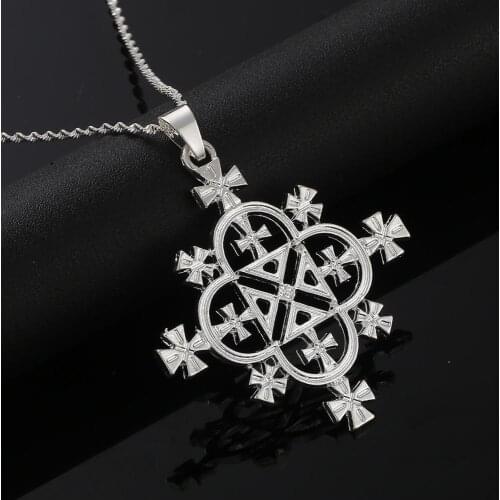 Ethiopian Fashion Cross Pendants Necklace Women Africa Eritrea Habesha Cross Chain Jewelry