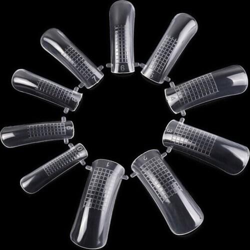 20PCS Transparent Quick Building Mold Tips Nail Dual Forms Finger Extension Nail Art UV Builder Tool