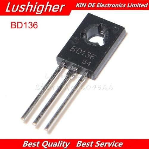 200pcs BD136 TO-126 PNP Power Transistor Output 45V 1.5A