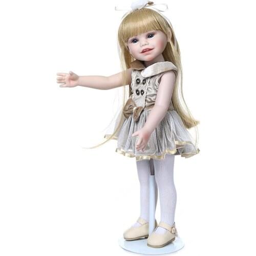 45cm American baby reborn Girl Play House Dolls Childrens Toys Gifts princess dress up vinyl bebe reborn bonecas