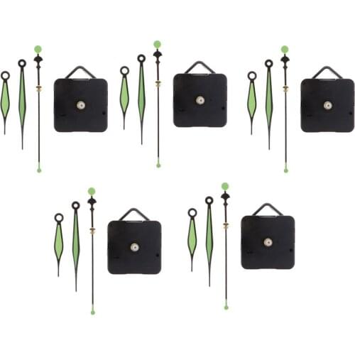5 Pieces Black Quartz Wall Clock DIY Repair Parts Kit Movement Mechanism Hand Shaft