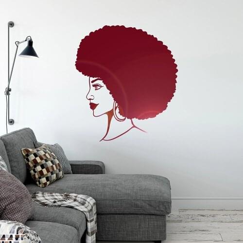 Afro Lady Wall Decal African Fashion Woman Door Window Vinyl Stickers Girls Bedroom Beauty Salon Interior Decor Wallpaper Z806