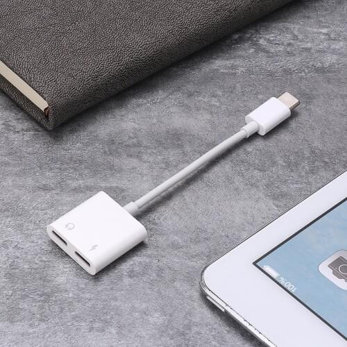 2-in-1 USB-C Type-C Headphone Audio Splitter Adapter Charger for Android Phone Audio Connector Splitter Cable Charger Adapter