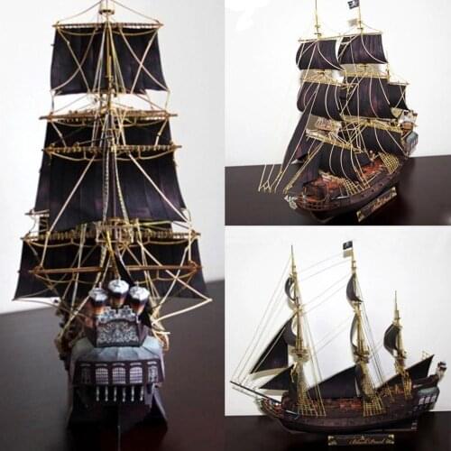 Paper Model DIY ship Pirates of the Caribbean Black Pepercraft ancient Funs Pearl Gifts sailboat Ship Sailing warship C3D2