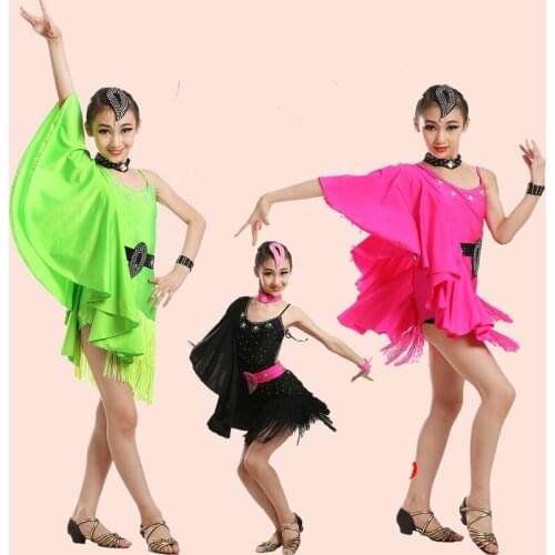 New Children Latin Dance Dress for Performance Girls Standard Ballroom Dress Kids Waltz Dress Modern Tango Dance Costume 89