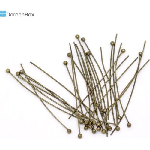 Doreen Box Lovely 500 Bronze Tone Ball Head Pins 40mmx0.5mm Findings (B10339)