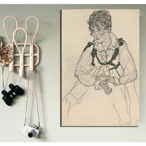 Egon Schiele Woman Canvas Painting Print Living Room Home Decoration Modern Wall Art Oil Painting Posters Pictures Framework Art