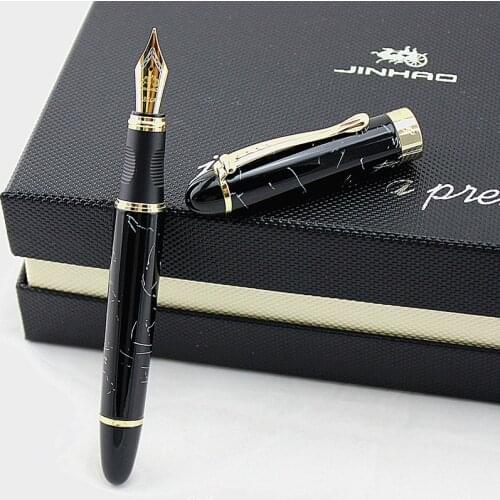 Jinhao X450 Classics Thick Body 1.0mm Bent Nib Calligraphy Pen High Quality Metal Fountain Pen Luxury Ink Gift Pens for Writing
