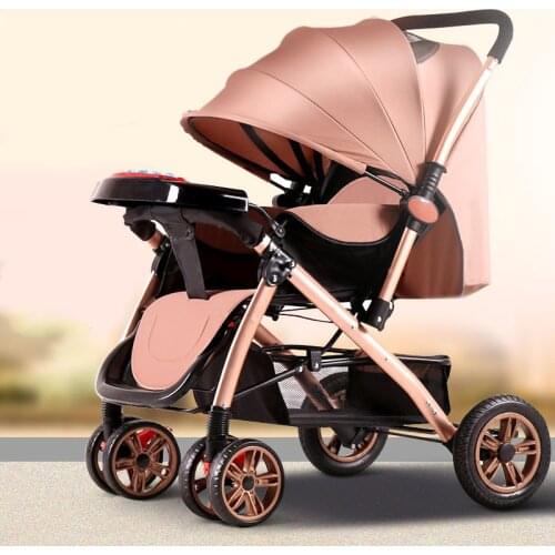 Baby Stroller 3 In1 High View Pram Landscape Baby Carriage 360 Rotation Travel System 0-3 Y Lightweight 2 In 1 Baby Strollers