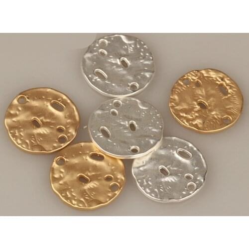 10pcs/lot 20MM Zinc Alloy Gold Round Coin Charms Pendants Connector For DIY Necklace Earrings Jewelry Accessories