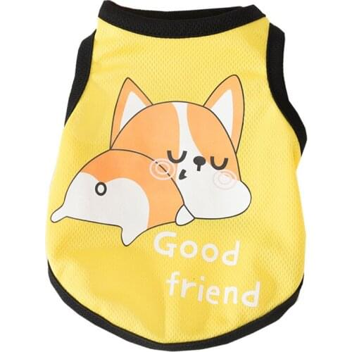 Cute Kirky Print Puppy Vest Pet Summer Clothes For Small Dogs York Costume Sleeveless Shirts Suit for Chihuahua Frence Bulldog