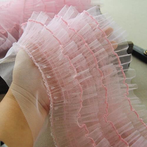New 1meter/lot 20cm Multi-Layer Romantic Lace Trim Dot Pleated Three-dimensional Lace DIY Baby Skirt Baby Doll Material X582