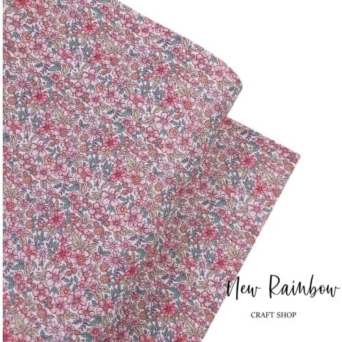 New Rainbow 30x138cm/Roll Liberty Style Elegant Floral Faux Leathere Perfect For Baby Bows, Hairclips, Earrings, DIY Craft