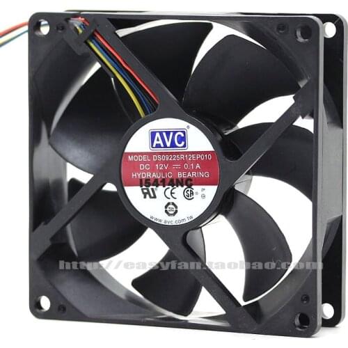 NEW AVC 9CM 9cm 9025 4lines temperature control PWM cpu ATX silence DS09225R12EP010 cooling fan
