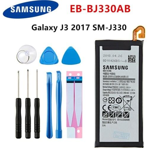 SAMSUNG Orginal EB-BJ330ABE 2400mAh Battery for Samsung Galaxy J3 2017 SM-J330 J3300 SM-J3300 SM-J330F J330FN J330G J330L +Tools