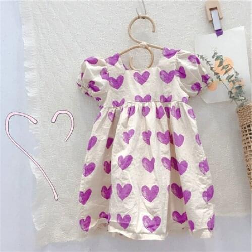 Girls Dress U-Neck Love Princess Dress 2020 Summer New Baby Kids ChildrenS Clothing