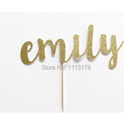 Custom Name Glitter Cake Topper for Birthday, Anniversary and Special Event Cupcake toppers wedding Engagement