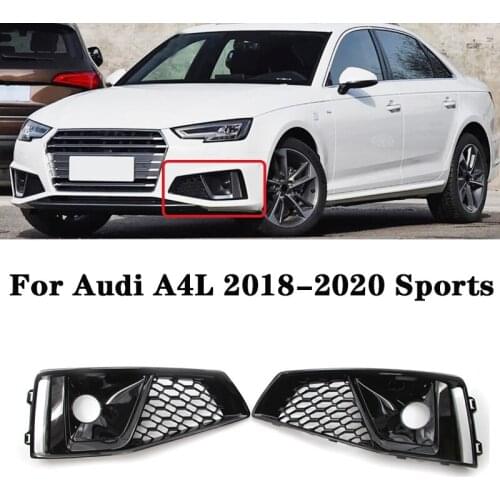 1 Pair Front Bumper Fog Light Grill For Audi A4L 2018-2020 Sport Type Panel Grille 8WD807682J 8WD807681J